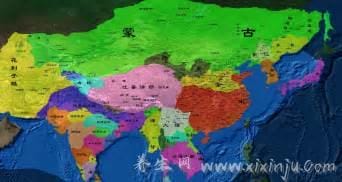 成吉思汗打的天下地图,打下了3300万平方公里（灭了47国）