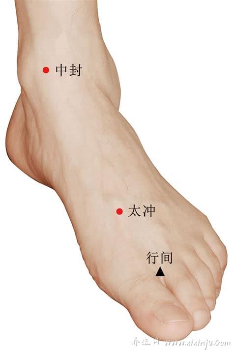 太冲准确位置图和作用,位于足背第1和第2脚趾间可通络止痛